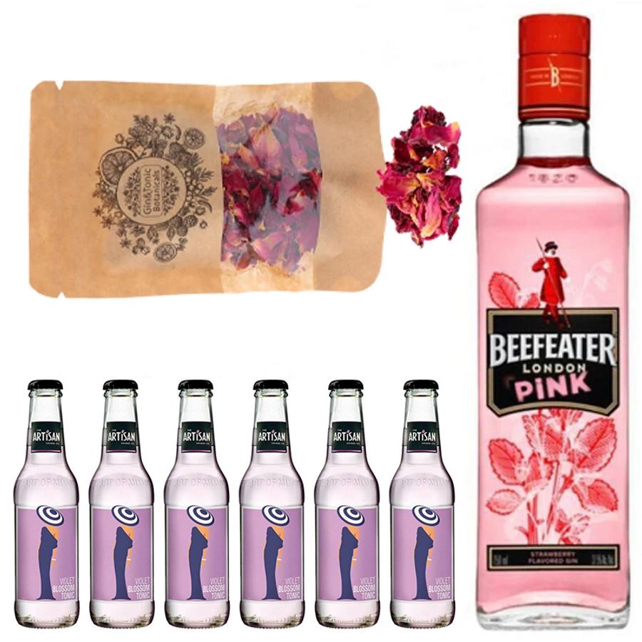 Beefeater Pink Gin Tonik szett ajándék rózsaszirommal